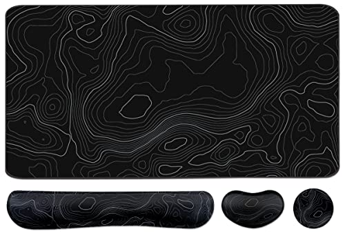 Ergonomic Large Mouse Pad and Keyboard Wrist Rest, Desk Pad for Keyboard and Mouse