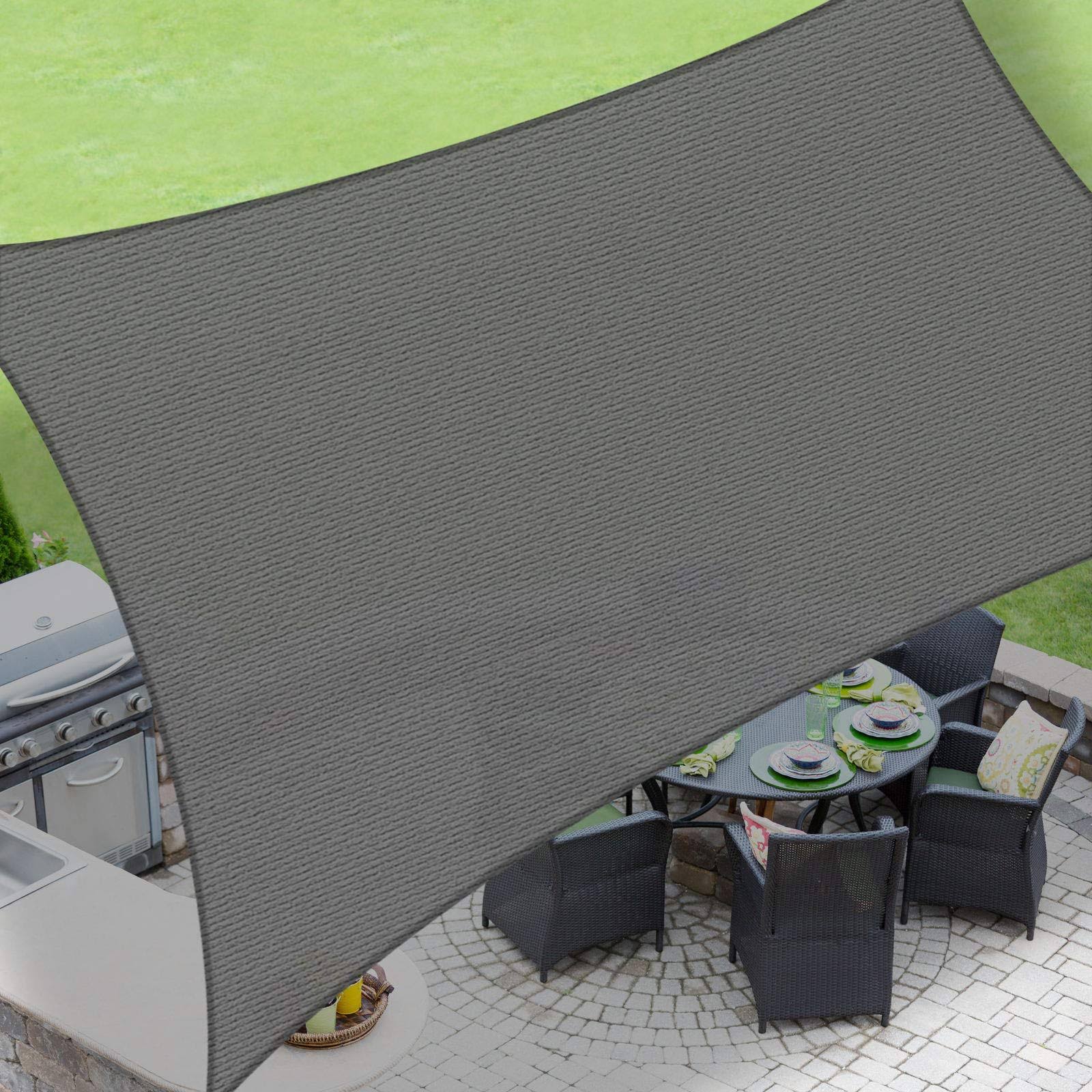 Love Story 19&5&& x22&11&& Rectangle Dark Grey Sun Shade Sail Canopy UV Block Awning for Outdoor Patio Garden Backyard