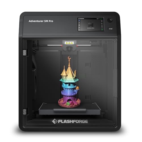 FLASHFORGE Adventurer 5M 3D Printer with Fully Auto Leveling, Max 600mm/s High Speed Printing, 280°C Direct Extruder with 3S Detachable Nozzle