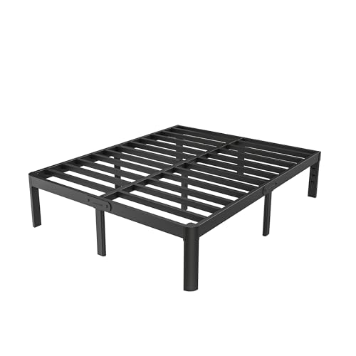 Full Size Bed Frame No Box Spring Needed, 14 Inch Metal Full Bed Frame, DIY Headboard Holes, Heavy Duty Steel Support 3500 LBS, Noiseless