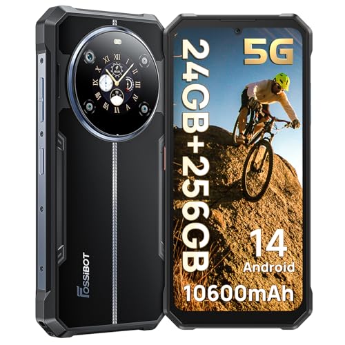 FOSSIBOT F109 5G Rugged Smartphone Unlocked, 24GB+256GB/2TB Android 14 Rugged Phone,10600mAh Battery Cell Phone, 6.745'' HD