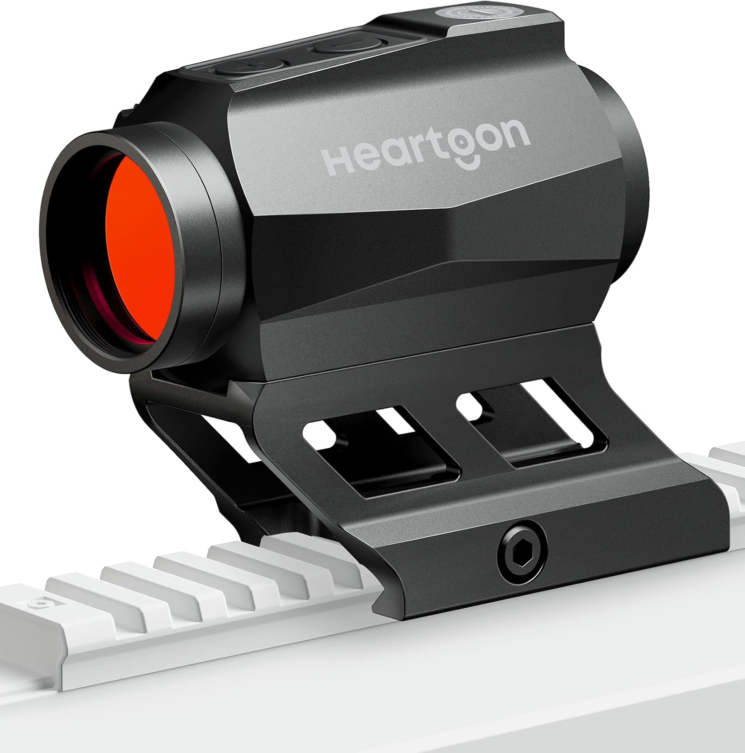 Heartgon Red Dot Sight, 1x21mm 2 MOA Red Dot Scope Auto-Off and Motion Awake with Absolute Co-Witness Riser, 10 Brightness Button Settings