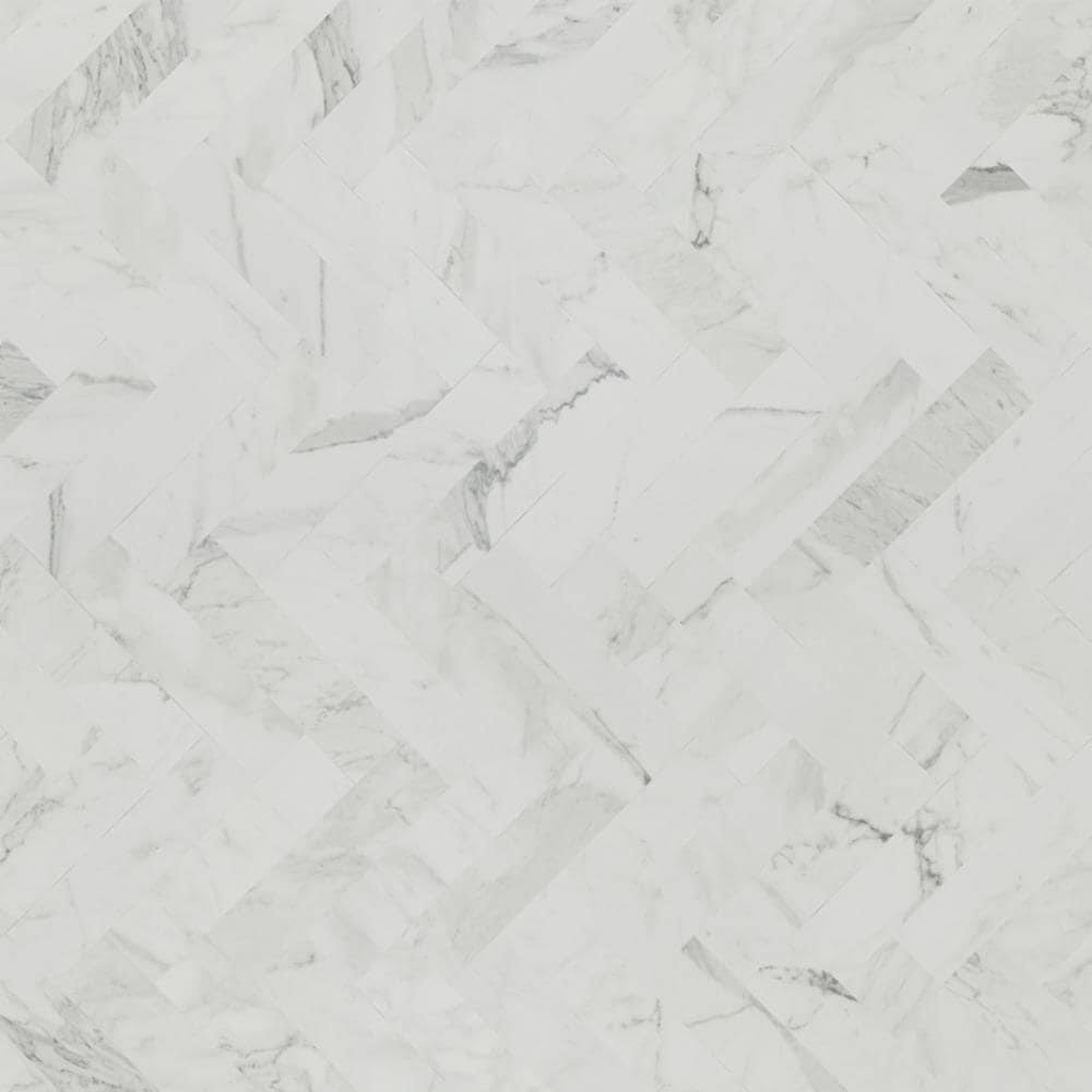 Formica 4 ft. x 8 ft. Laminate Sheet in White Marble Herringbone with Matte Finish, White Marble Herringbone Matte