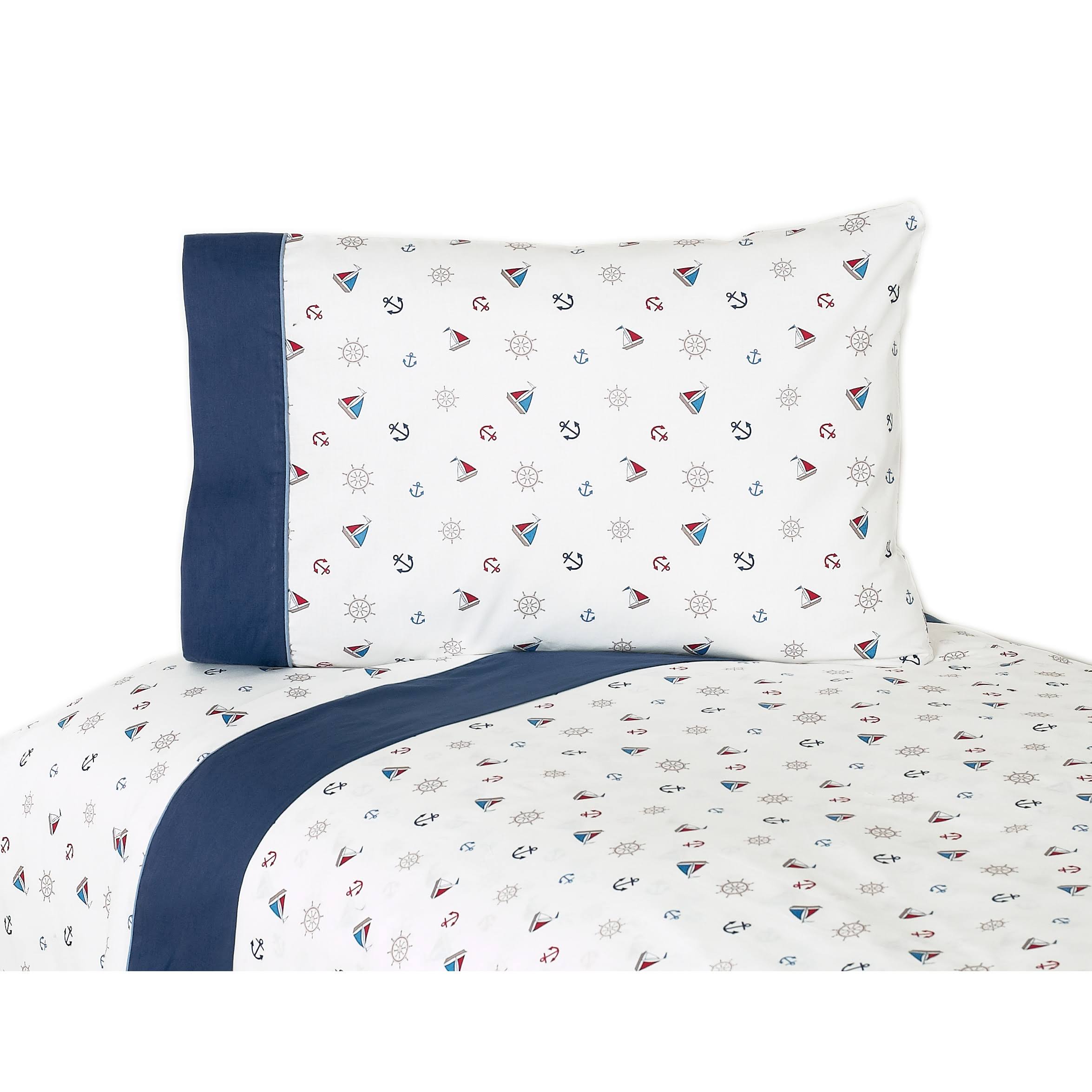 Sweet Jojo Designs Nautical Nights Collection Queen Sheet Set