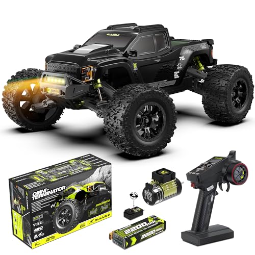 RIAARIO 1/10 Brushless RC Cars, Monster Truck, 50+ MPH, 4WD, Waterproof, Carbon Fiber, Black, Ages 8+