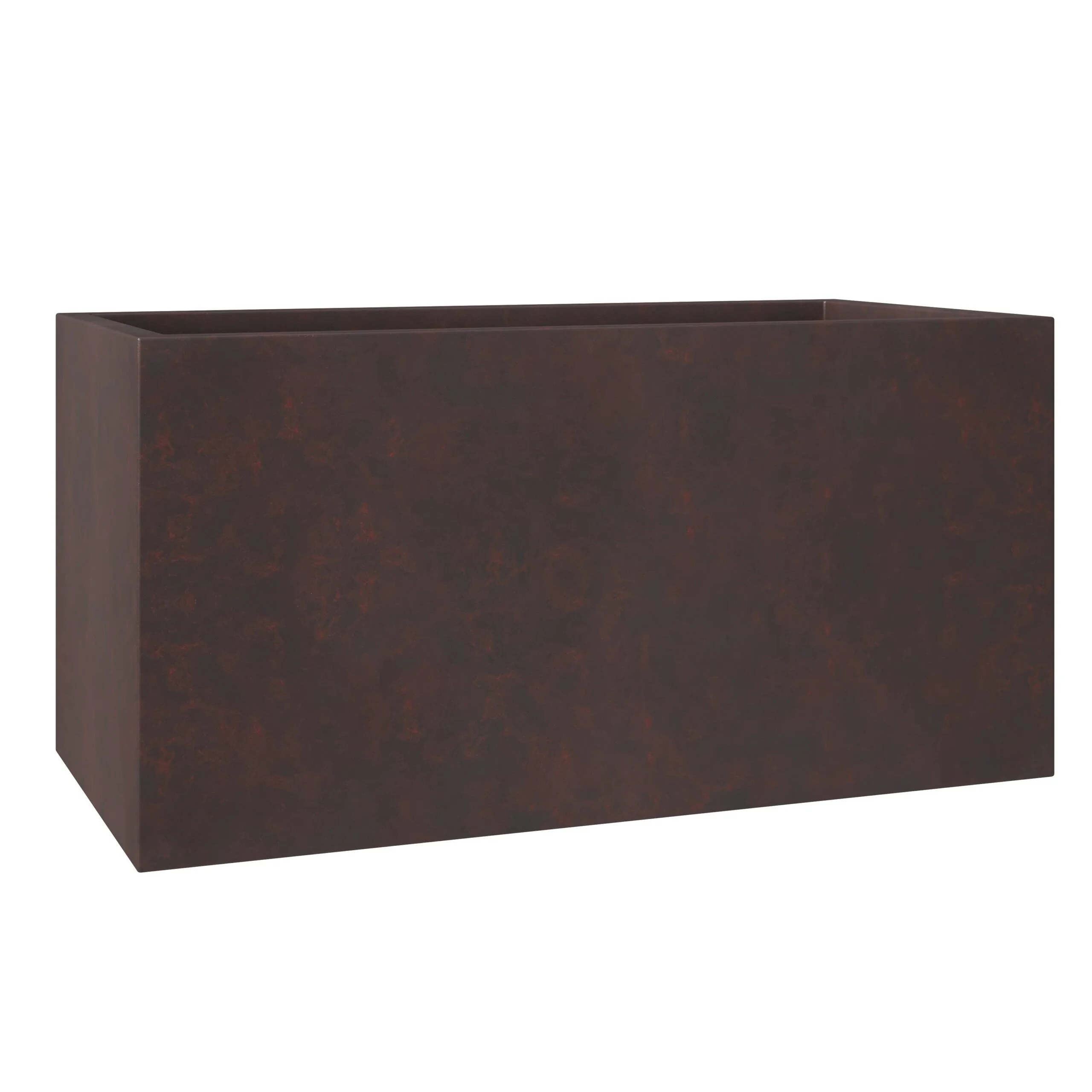 LeisureMod Bloom Fiberstone and MGO Clay Planter, Mid-Century Modern Rectangular Planter for Indoor and Outdoor Use (Brown, 16")