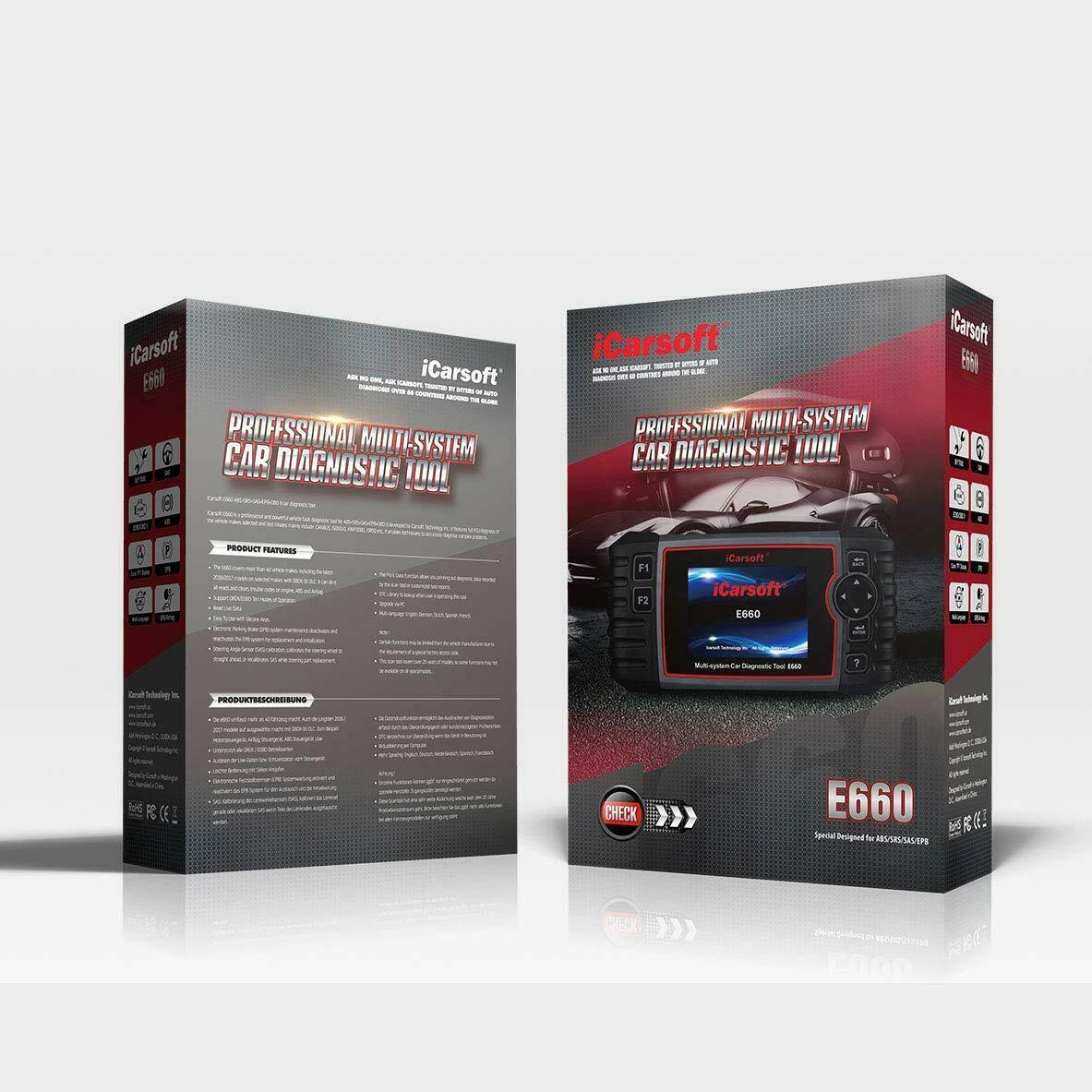 Icarsoft E660 ABS+SRS+SAS+EPB+OBD II Diagnostic Tool