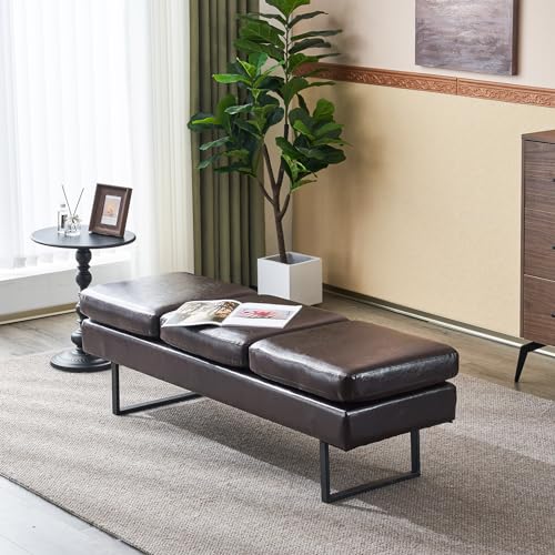 Waiting Room Bench for Salon, 59.5'' Reception Bench Office Chair Seating