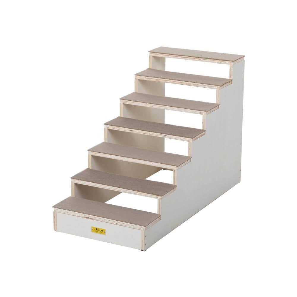 CoziwowWood Dog Stairs Climber 7-Step Pet Ladder with Carpet Steps - Pet Supplies online store