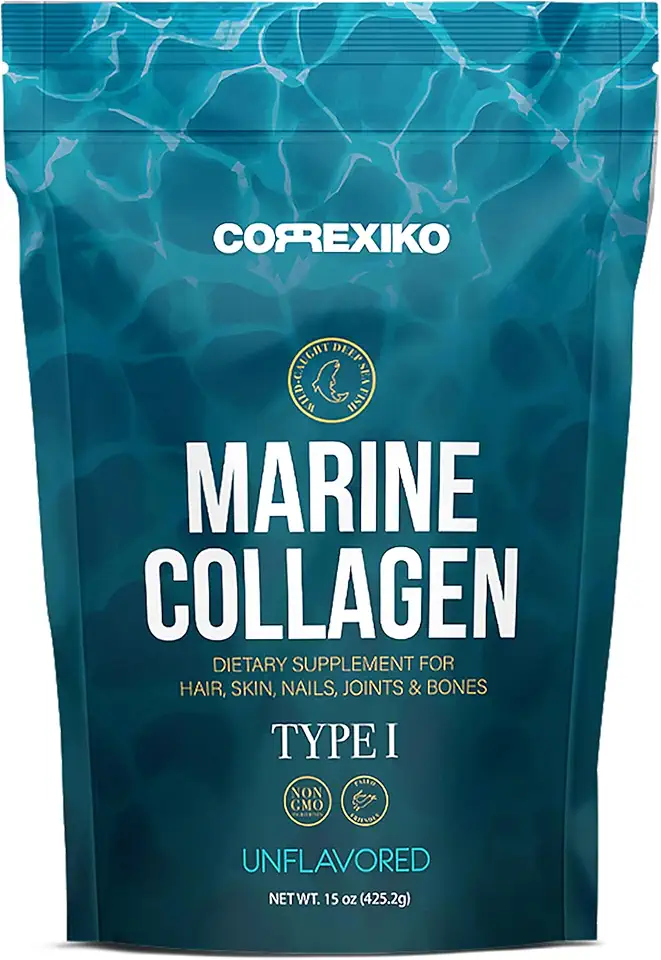 CORREXIKO Marine Collagen Powder Supplement Unflavored - 10,000mg Double Hydrolyzed Collagen Peptides per Serving
