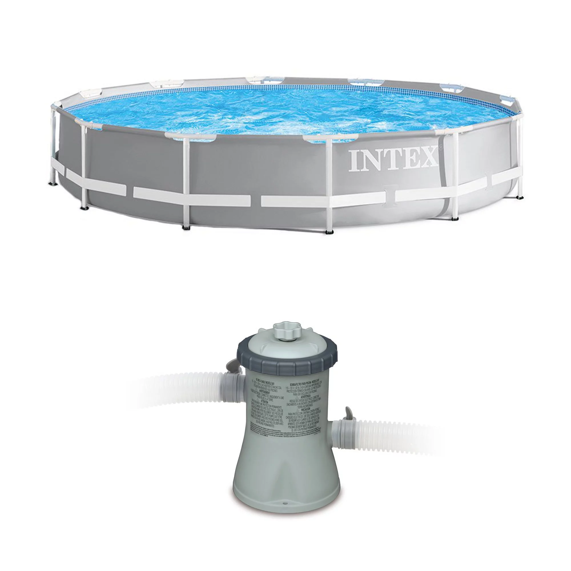 Intex 12 Ft x 30 In Prism Steel Frame Pool | Intex Easy Set Pool Filter Pump - Curated Treasures Market