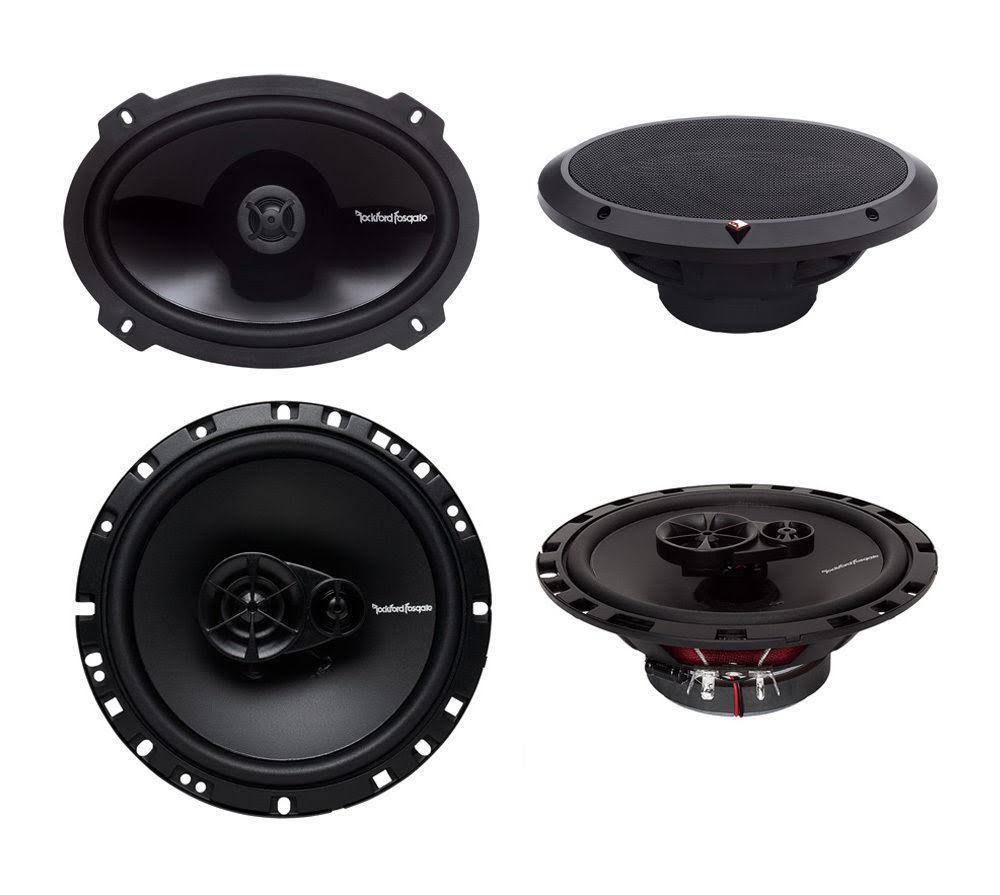 2 Rockford Fosgate P1692 6x9x22 150W 2-Way +2 R165x3 6.5x22 90W 3-Way Car Speakers