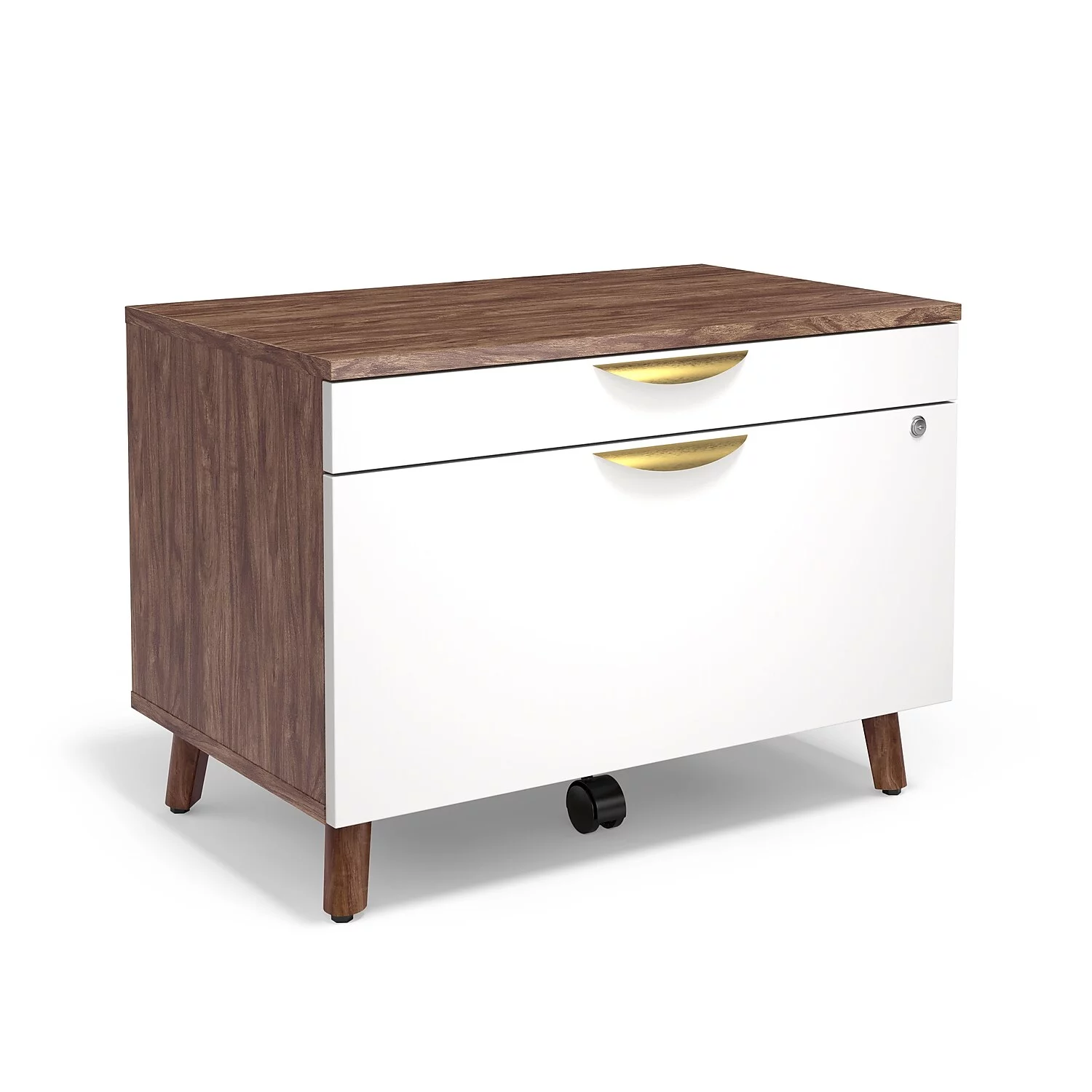 MidMod Lateral File Cabinet 2-Drawers Box/File White/Espresso UN56967