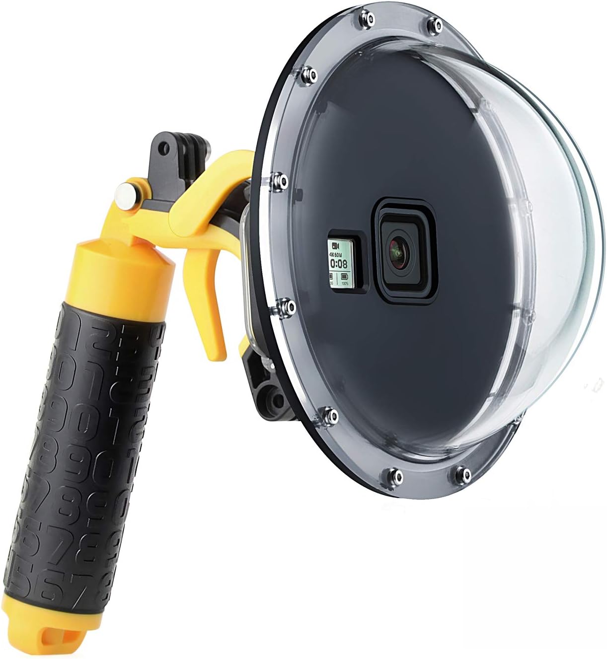 SOONSUN Dome Port for GoPro Hero 8 Black, Dome Lens Waterproof Housing Case with Trigger and Floating Hand Grip for GoPro HERO8 Black Camera