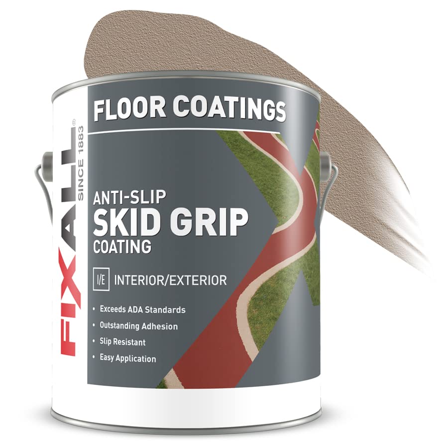 FixALL Skid Grip Anti-Slip Floor Coating, Interior/Exterior - 1 Gallon - Carmel Pack of 2