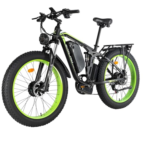SMLRO Electric Bike V3 for Adults, Dual Motors 2000W 35MPH Electric Mountain Bicycle with 48V 22.4AH Removable Battery