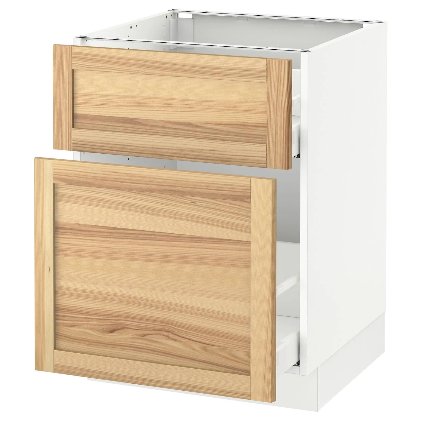 IKEA - SEKTION Base cabinet/p-out storage/drawer, White Maximera/Torhamn Ash, 24x24x30 39140815