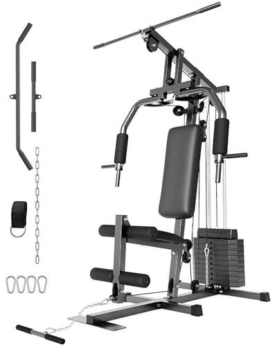 Home Gym Machine System with 100LBS Weight Stack, Multifunctional Weight Machine, Full Body Workout Station Exercise Equipment
