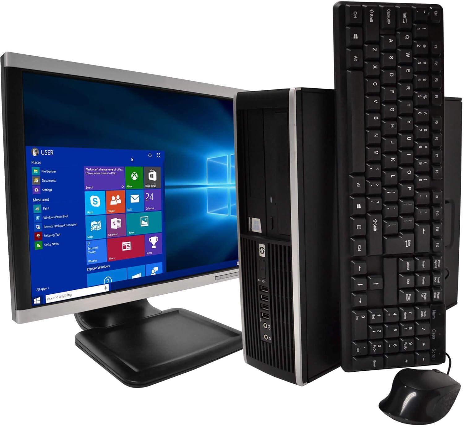 HP Elite 8100 Desktop Computer Package - Intel Core i5 3.2-GHz, 8GB RAM, 2 TB Hard Drive, 22 Inch LCD, DVD, Keyboard, Mouse, WiFi