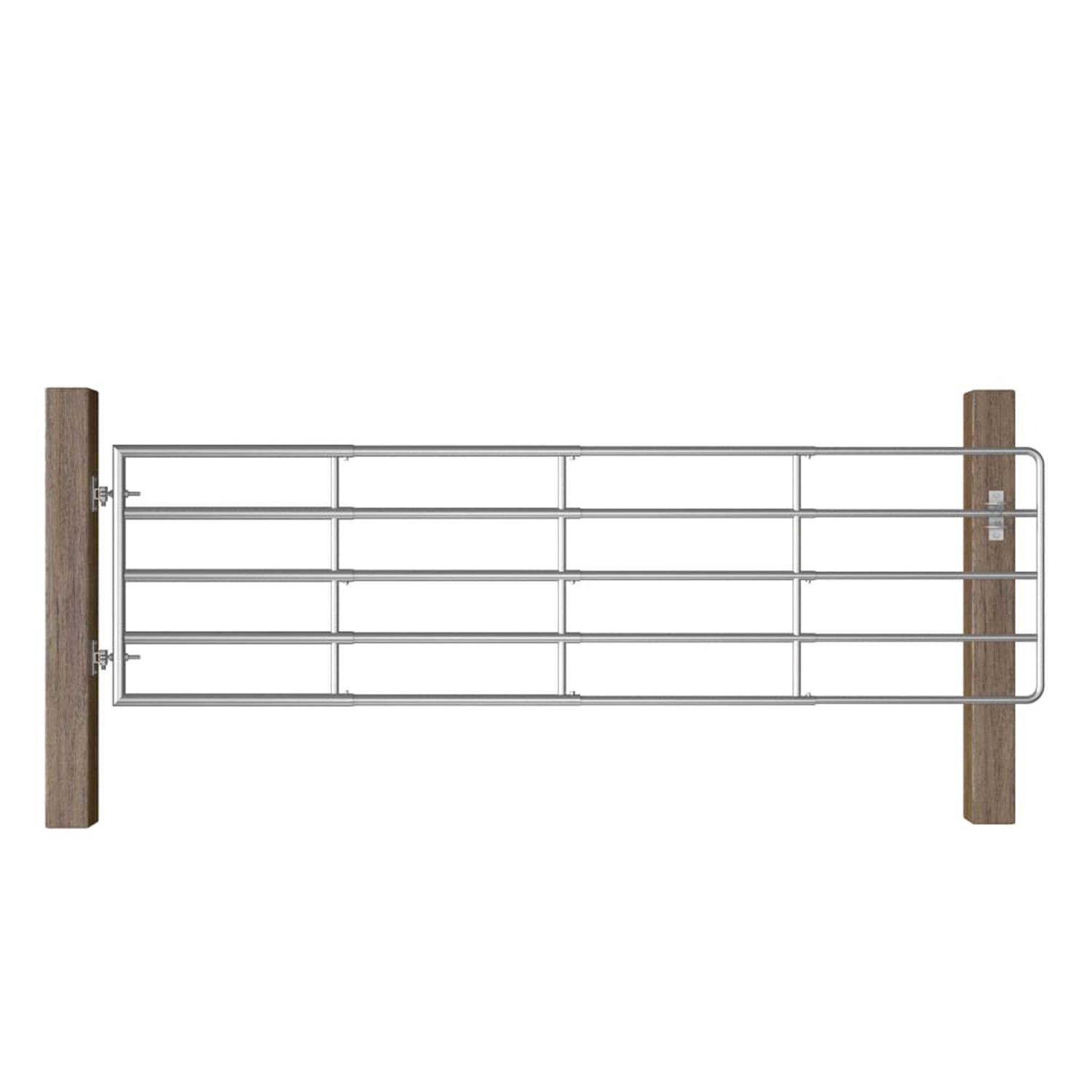 vidaXL 5 Bar Field Gate Steelx35.4 Silver - Shop Hardware Tools Online Store