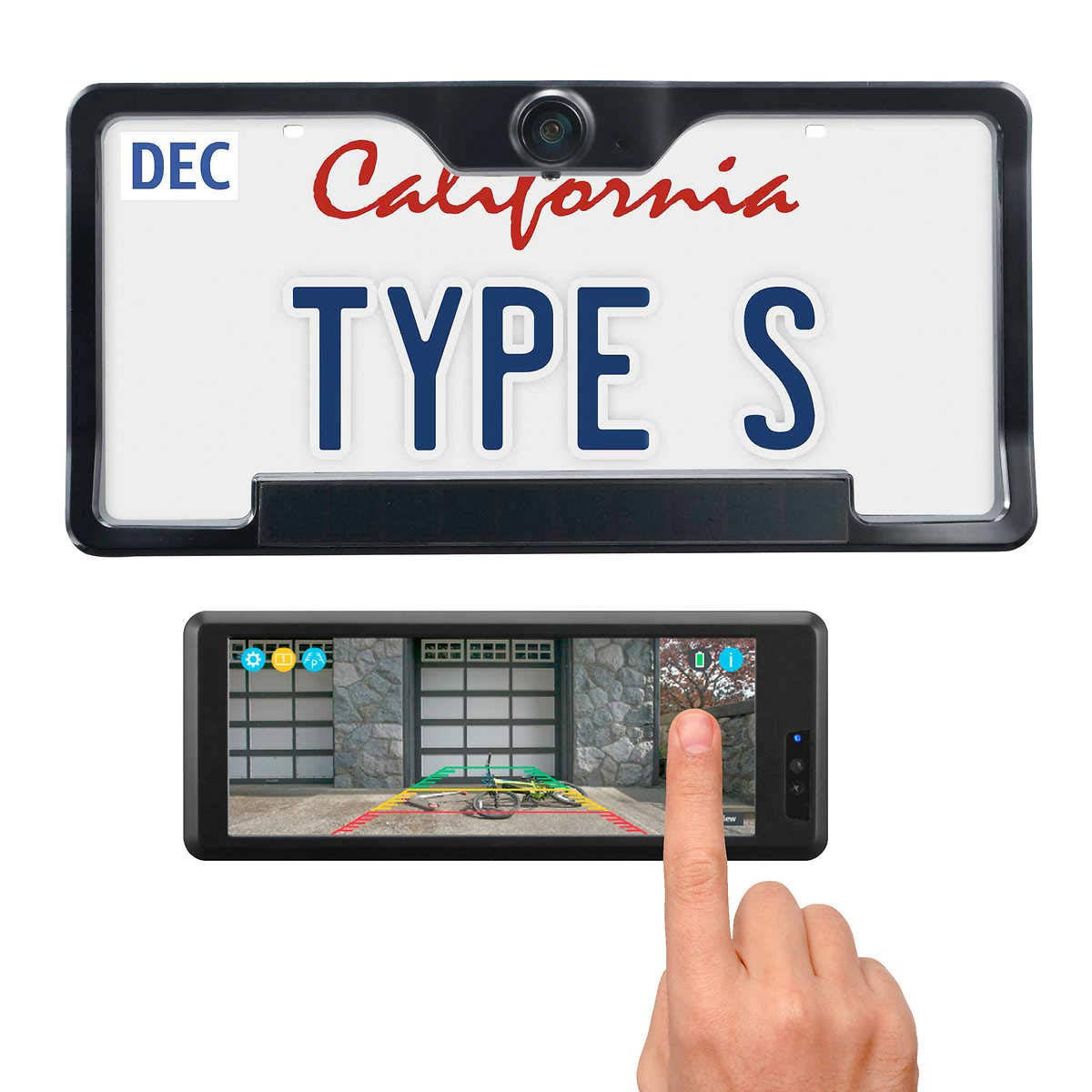 Type S Q-Connect Wireless Backup Camera 6.8” Gesture Activated SOLAR HD Monitor