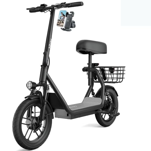 Hiboy Q2 Electric Scooter with Seat for Adults, 500W Peak Motor, 20MPH, 22 Miles Range, Foldable, Dual Suspension, Front & Rear Drum Brakes