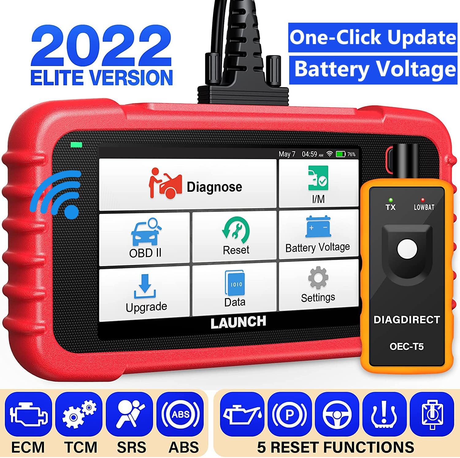 LAUNCH CRP129X OBD2 Scanner, LAUNCH Scan Tool 2022 Elite, Car Scanner for Engine at ABS SRS with Oil/EPB/SAS/TPMS/Throttle Body Reset