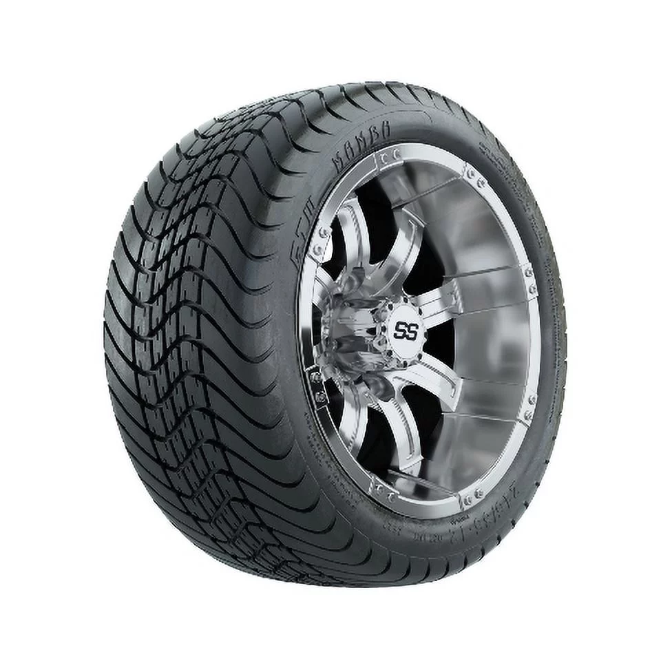 GTW Tempest 12 inch Chrome Finish Golf Cart Wheel on 215/35-12 (18") Tire |Set of 4