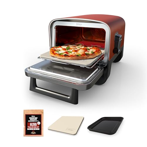Ninja Woodfire Pizza Oven, 8-in-1 outdoor oven, 5 Pizza Settings, Ninja Woodfire Technology, 700°F high heat, BBQ smoker, wood pellets, pizza stone