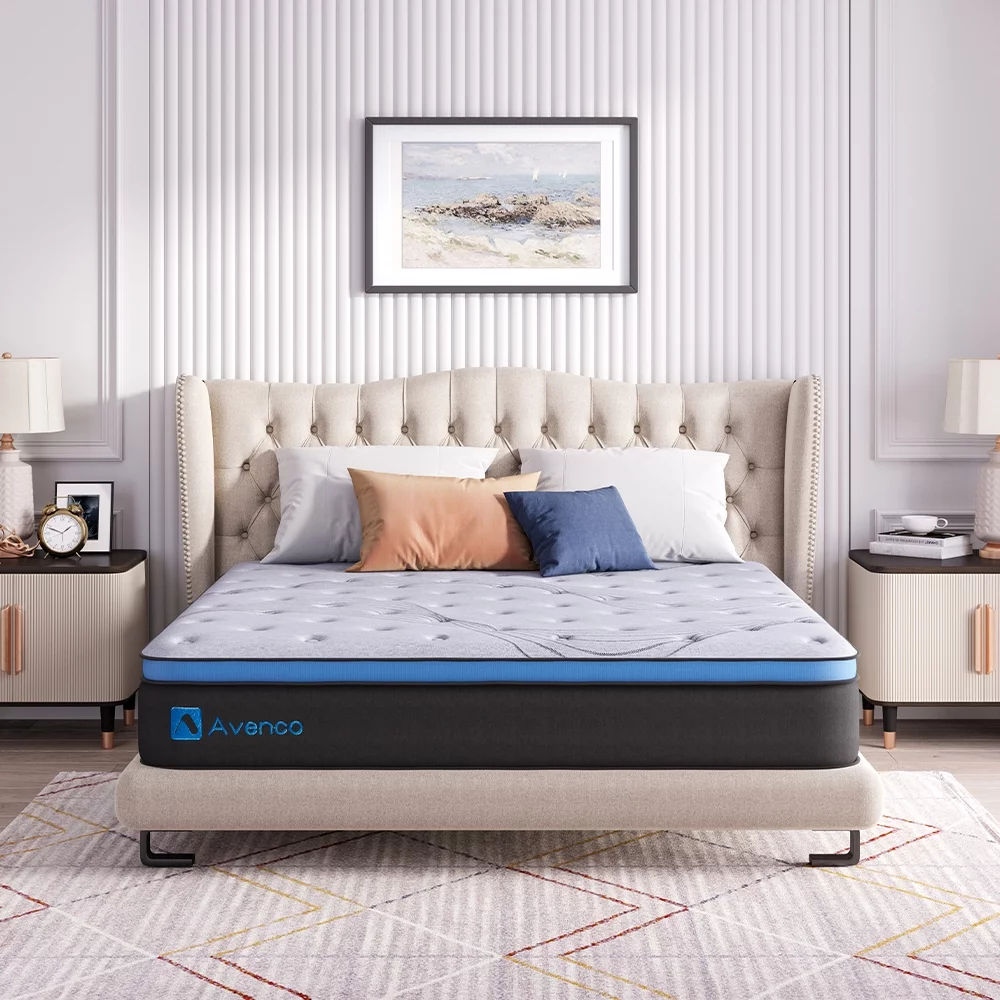 Avenco Original 10 inch Adult Innerspring and Gel Memory Foam Hybrid Mattress, Queen Size