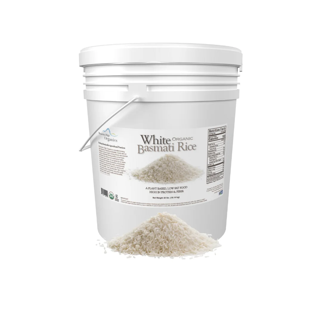 Mountain High Organics - 40 lb. White Basmati Rice, Emergency Bucket