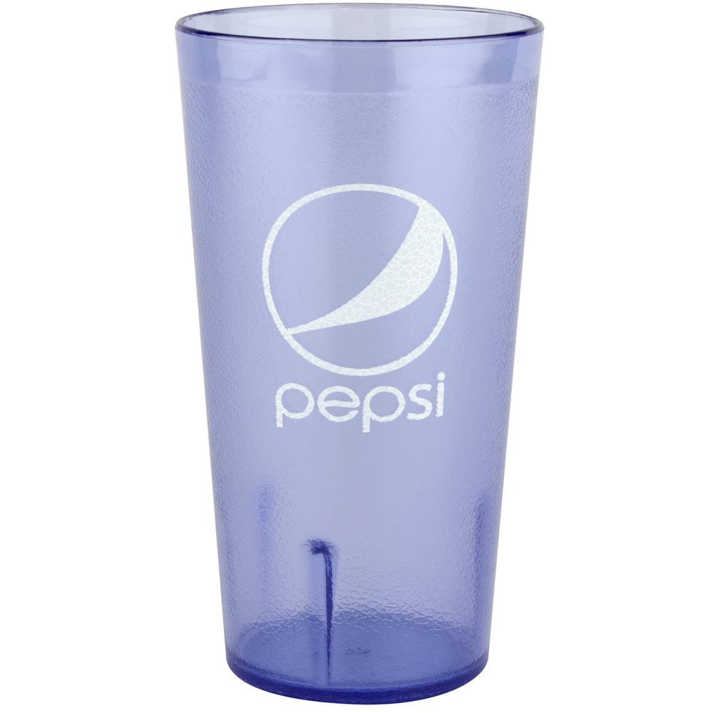 Get 6632-BP 32 oz. Blue Pepsi San Plastic Tall Pebbled Tumbler - 72/Case
