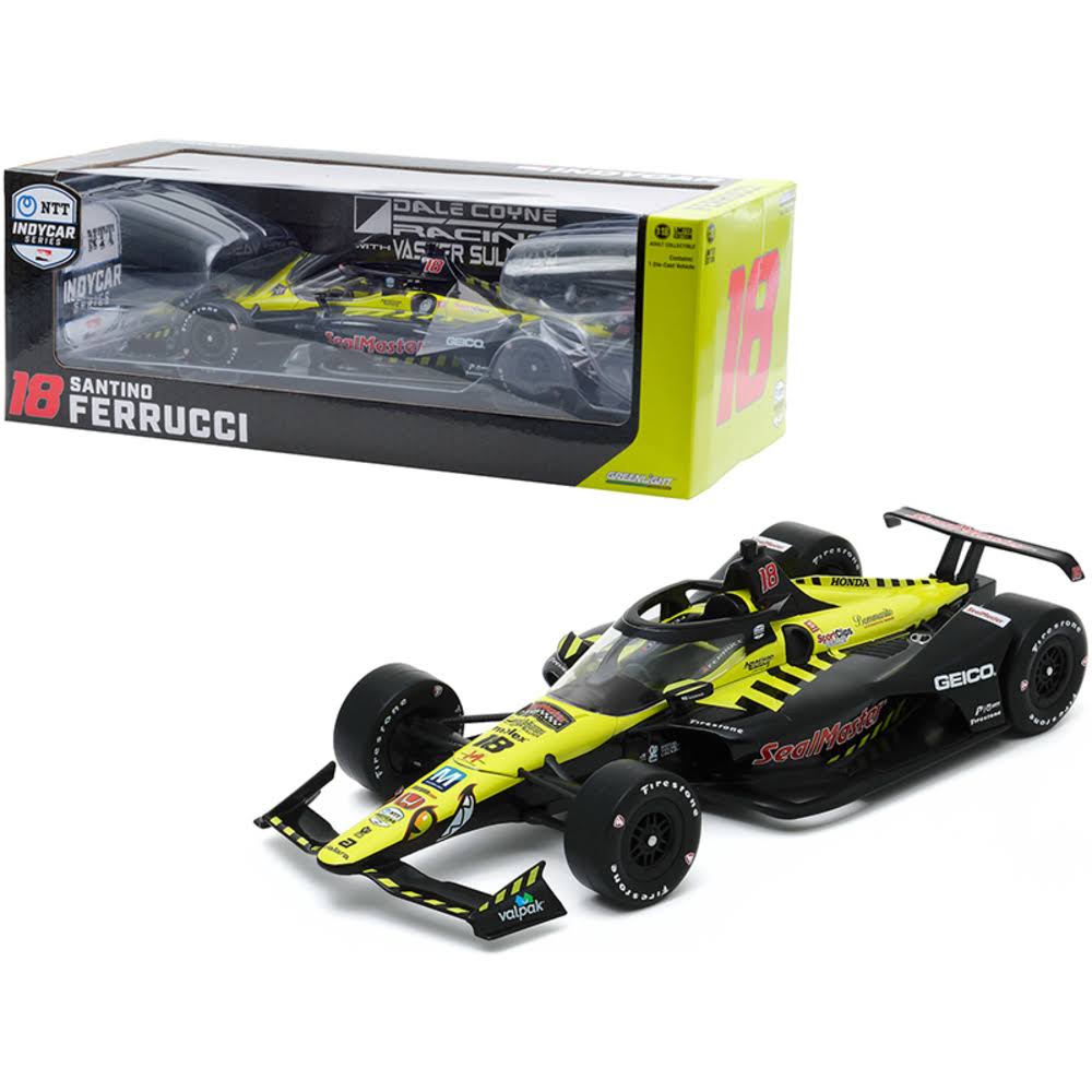 Dallara IndyCar #18 Santino Ferrucci Sealmaster Dale Coyne Racing with Vasser Sullivan NTT IndyCar Series (2020) 1/18 Diecast Mo