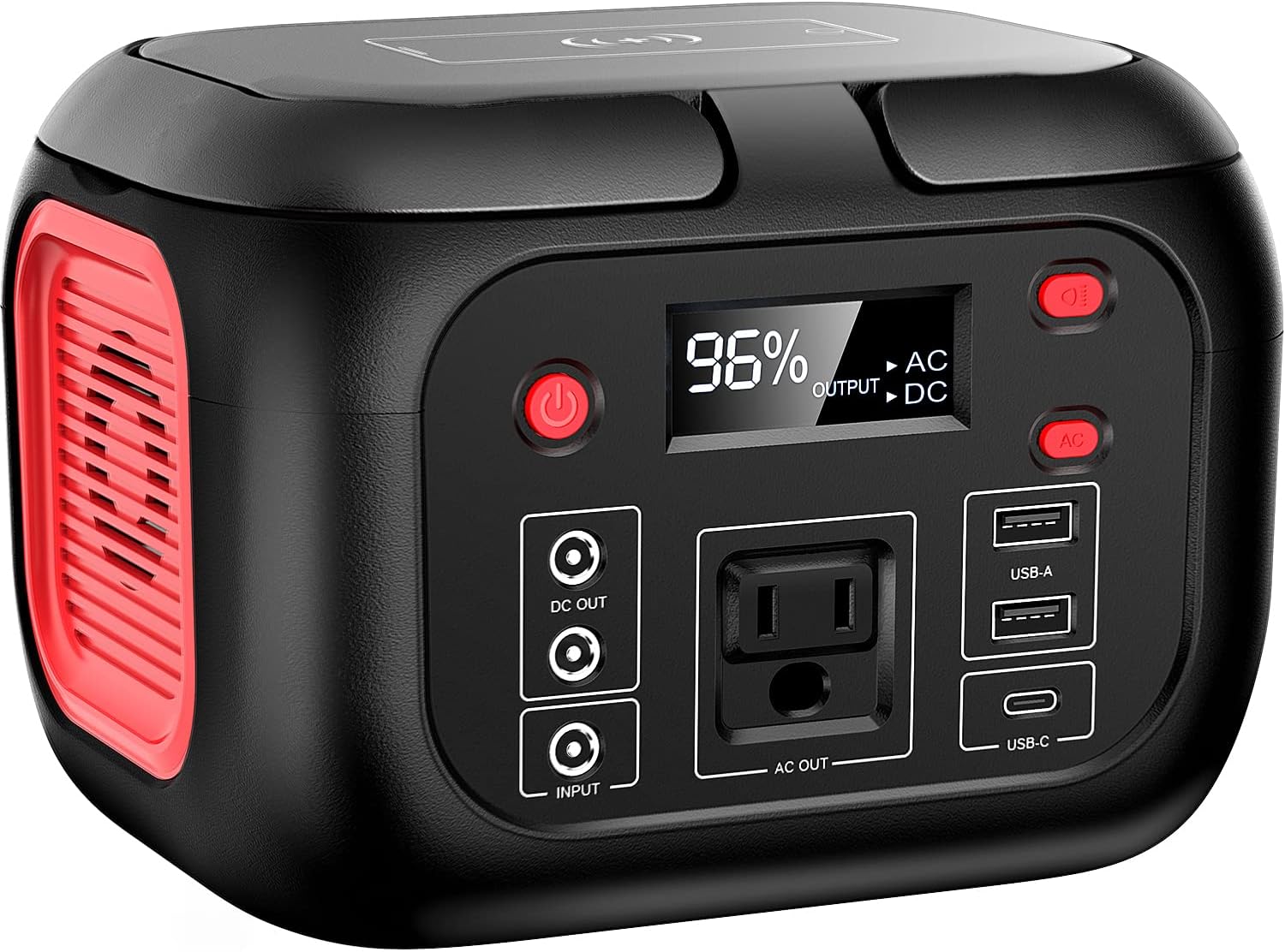 Portable Power Bank with AC Outlet 110V/200W, 42000mAh Power Station with Fast Wireless Charger, Support Pass Through Charging