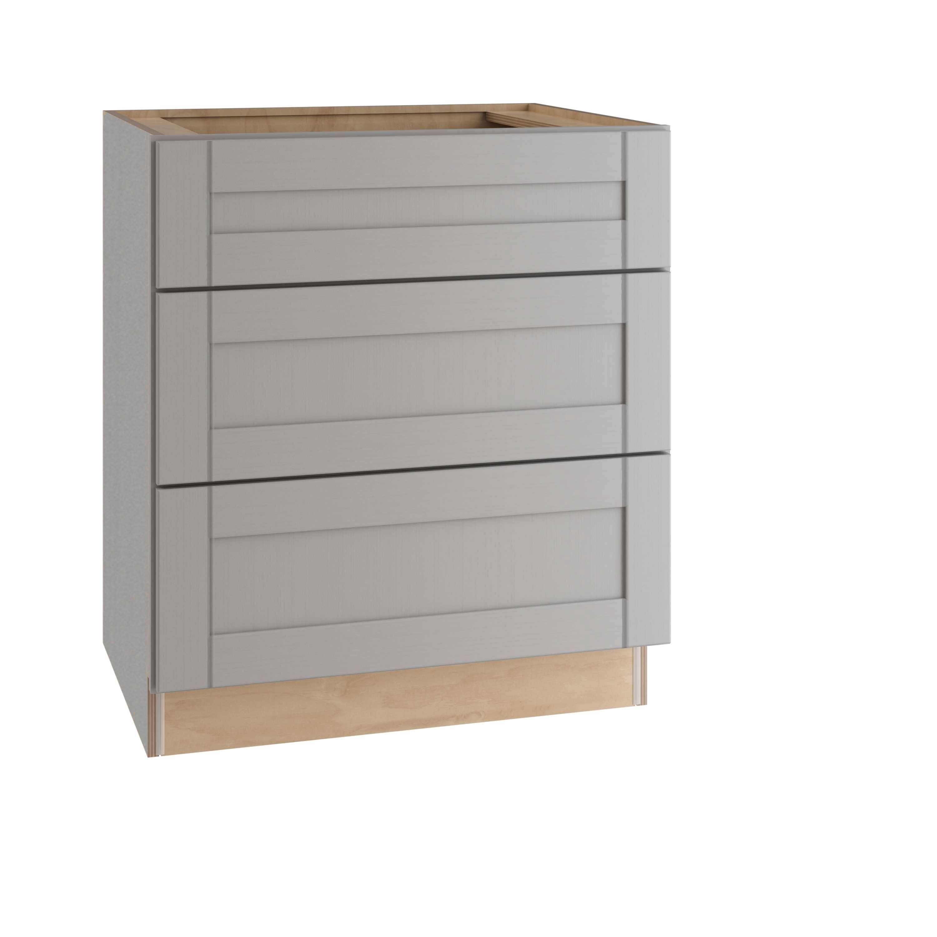Contractor Express Cabinets BD30-XVG Veiled Gray Shaker Assembled Plywood 30 in. x 34.5 in. x 24 in. Base Drawer Kitchen Cabinet