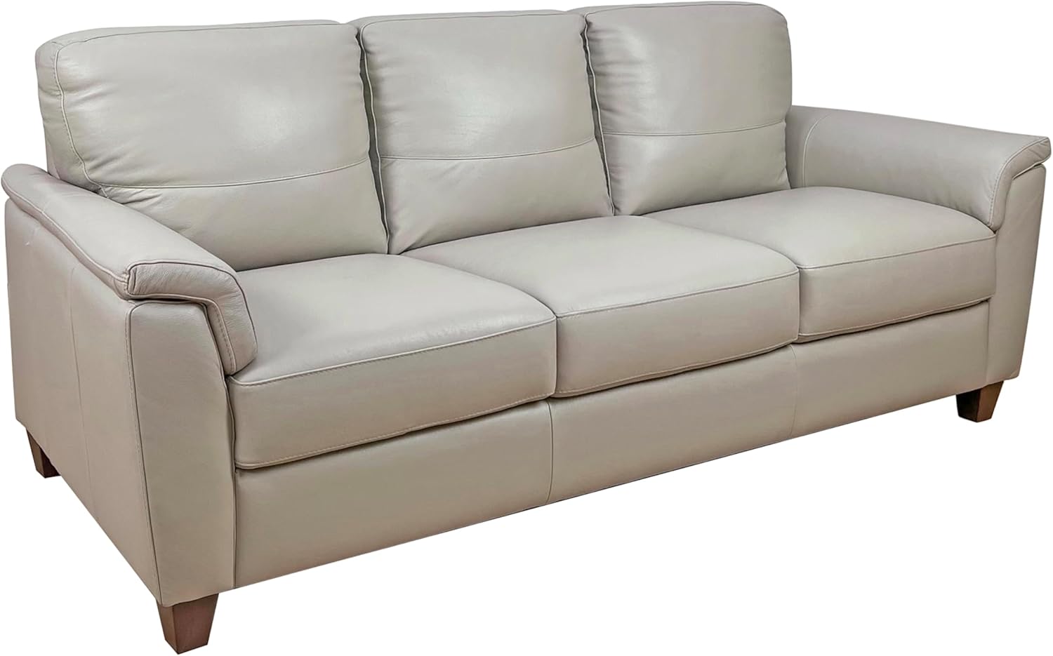 Acme Pacific Palisades Upholstery Pillow Top Arm Sofa in Beige Leather