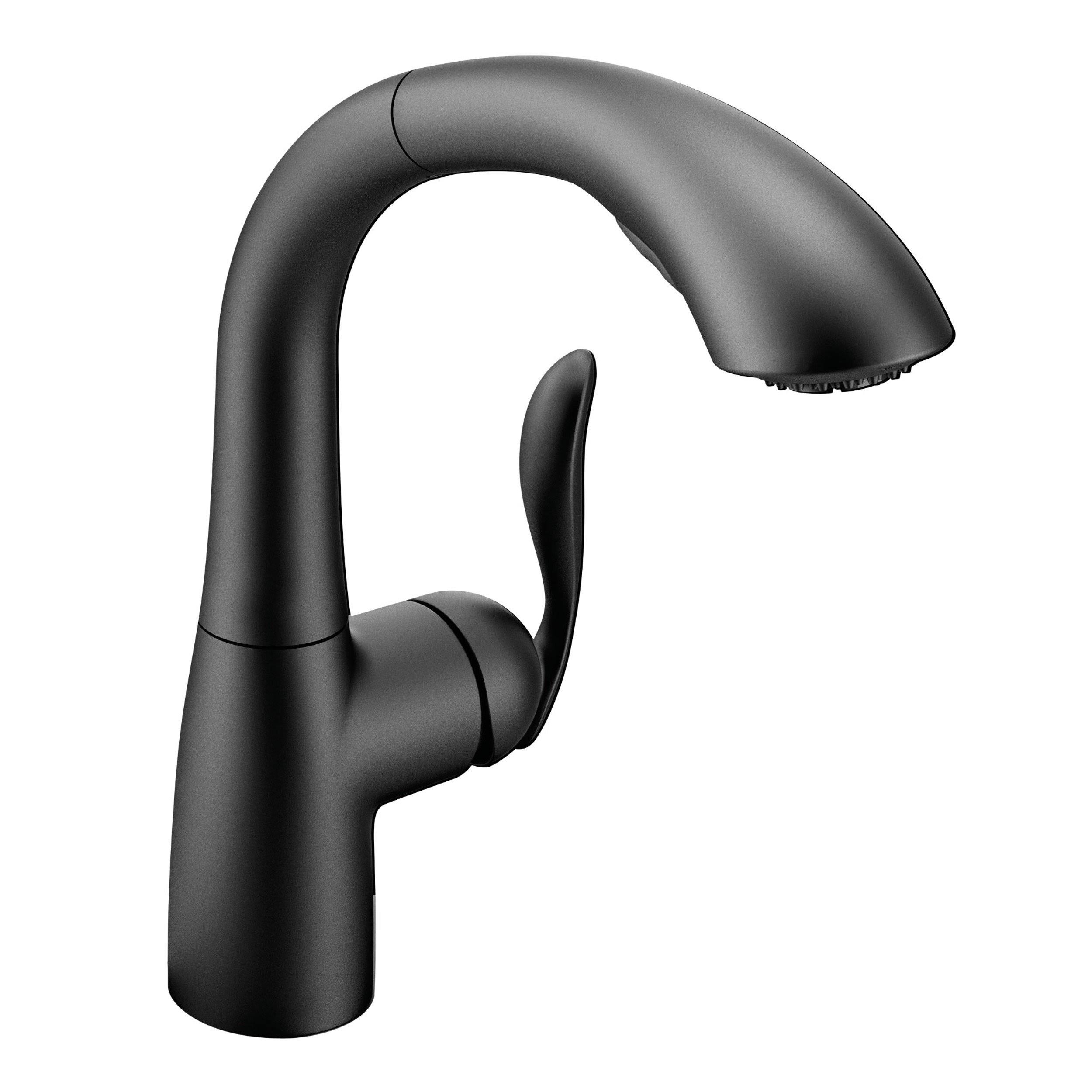 Moen 7294BL Arbor Single Handle High Arc Pullout Kitchen Faucet - Matte Black