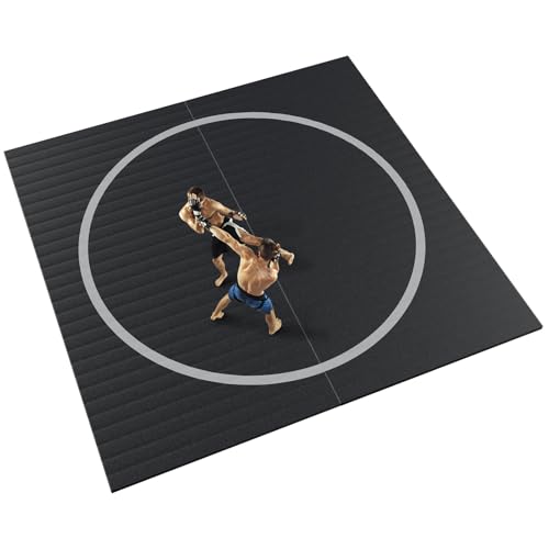 10' x 10' Wrestling Mat, Durable Judo Mat, Jiu Jitsu Mats for Home & Gym, Roll-Up Design for Martial Arts & BJJ Training
