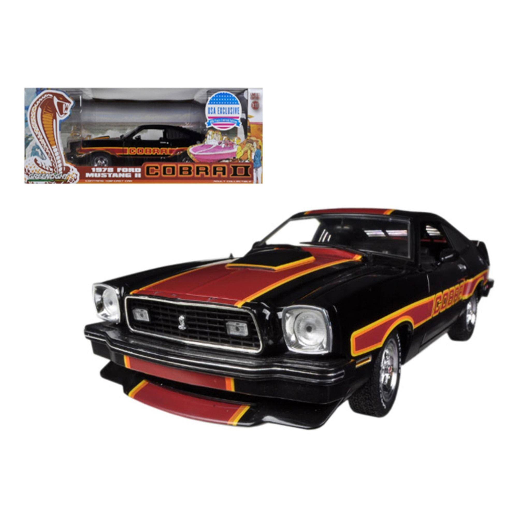 1978 Ford Mustang Cobra II Black Free Wheelin Movie 1/18 Diecast Car Model by Greenlight