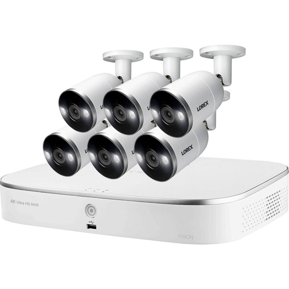Lorex 4K Ultra HD 8-Channel 3tb Fusion NVR System with 6X 8MP Bullet Cameras