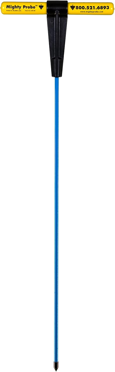 T&T Tools Mighty Probe Insulated Metal Soil Probe - 72-Inch Long Overall, w/ 7/16 Metal Hex Rod - Probing Rod, T-Handle Steel Rods, Landscaping Tools