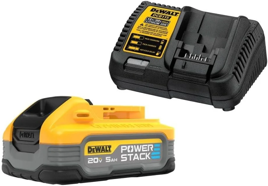 DEWALT Powerstack 20V MAX Battery Starter Kit, Rechargeable, 5Ah, Lithium Ion DCBP520C - Curated Treasures Market