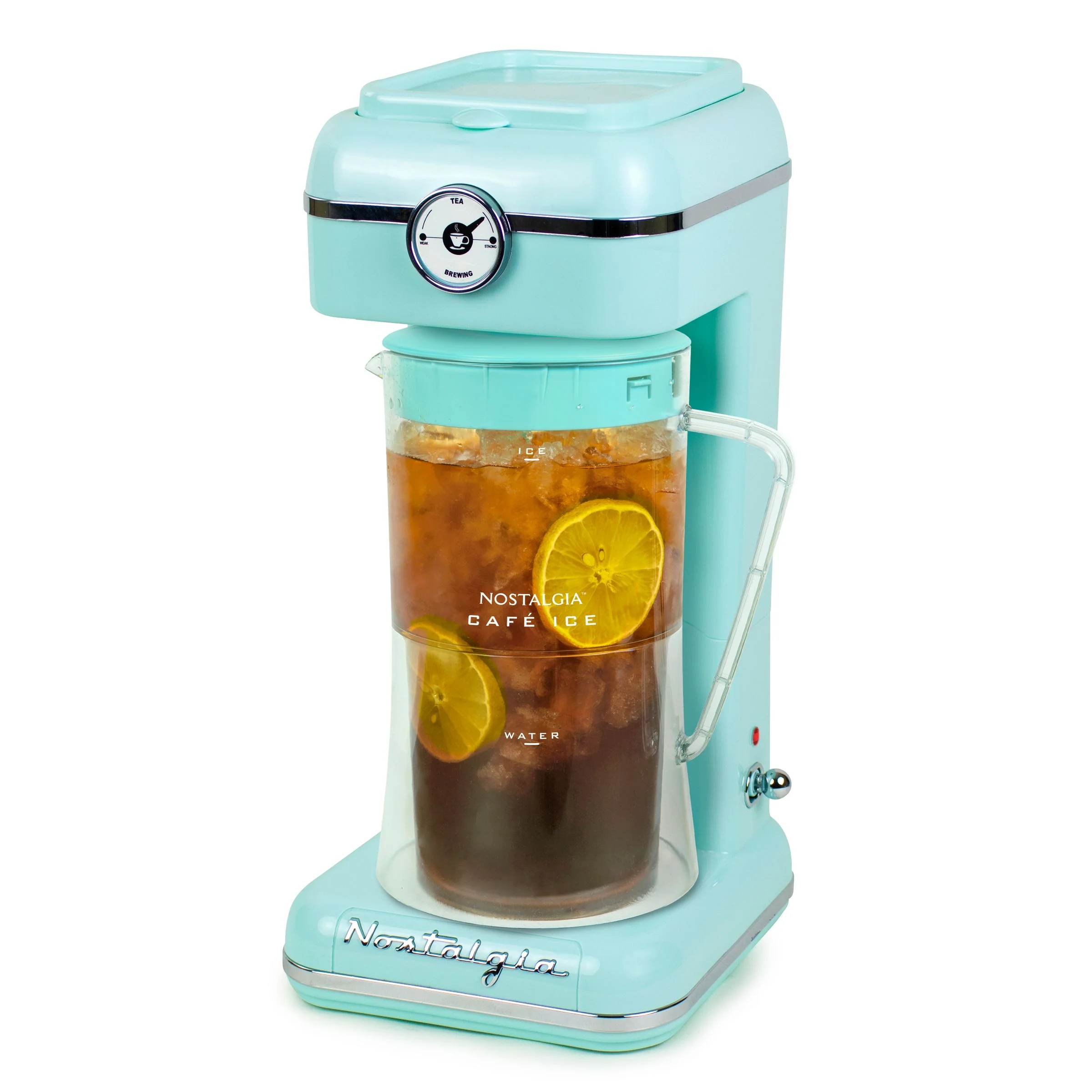 Classic Retro 3-Quart Iced Tea & Coffee Brewing System With Plastic Pitcher, Aqua