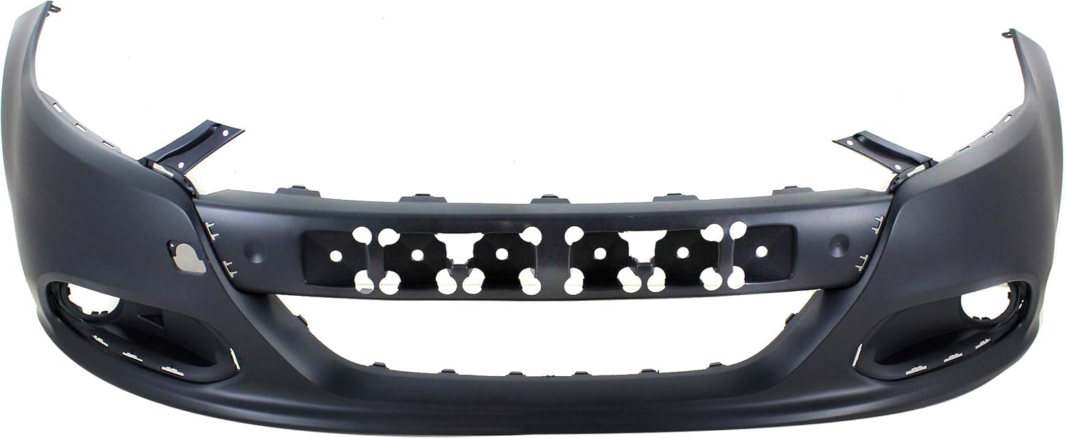 Evan-Fischer Front Bumper Cover Compatible with 2013-2016 Dodge Dart Primed with Tow Hook Holes