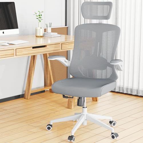 Office Chair Ergonomic desk chair with 350LBS Capacity, Comfort Mesh computer chair, High Back Gaming Chair with Wheels, Adjustable Headrest