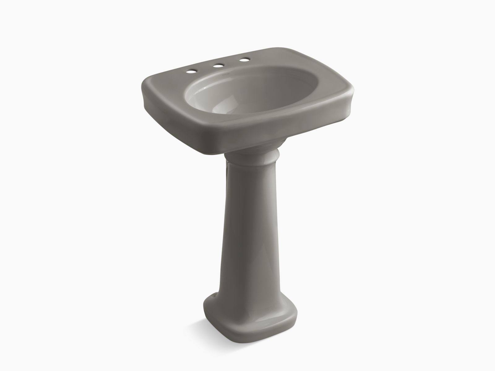 Kohler K-2338-8-K4 Bancroft 21x22 Pedestal Bathroom Sink - Cashmere
