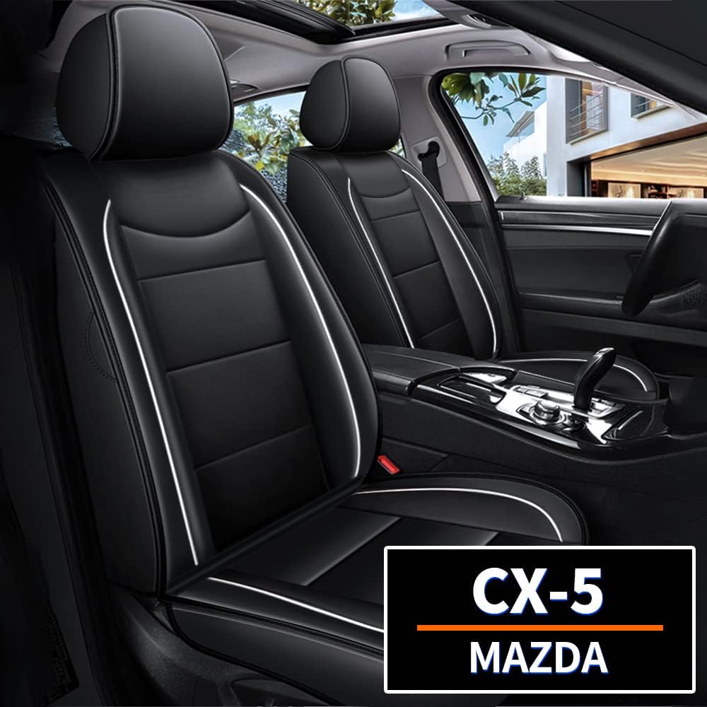 YORKNEIC Seat Cover Custom Fit for Mazda cx-5 2013-2022 Front Seats Leather Seat Protector Airbag Compatible Automotive Vehicle Cushion Cover for