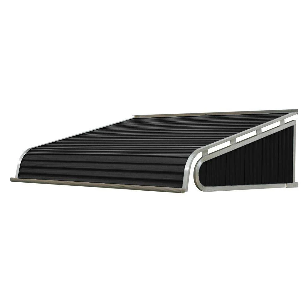 NuImage Awnings 1500 40-in Wide x 48-in Projection Black Solid Slope Door Fixed Awning | K150804090