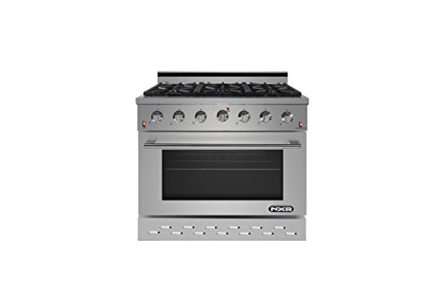 NXR SC3611 36" 5.5 cu.ft. Pro-Style Natural Gas Range with Convection Oven, Stainless Steel
