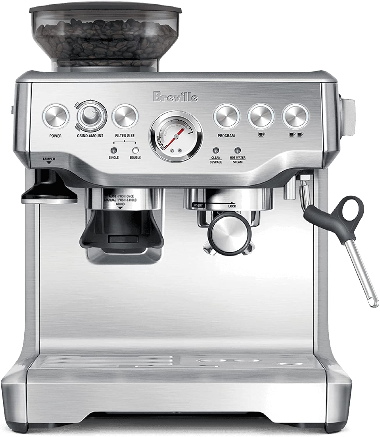Breville Barista Express Espresso Machine, Brushed Stainless Steel, BES870XL